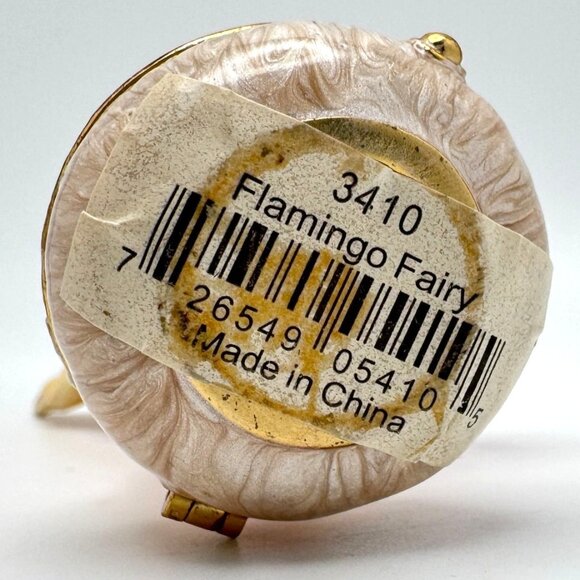 Flamigo Fairy Trinket Box Yellow Wings  Rhinestone Accents Enamel Metal #2 - Picture 5 of 11